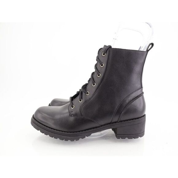 Cole Haan Women's Camea Combat Boot Size 8 B Black Leather Lace Up Block Heel - Picture 4 of 11